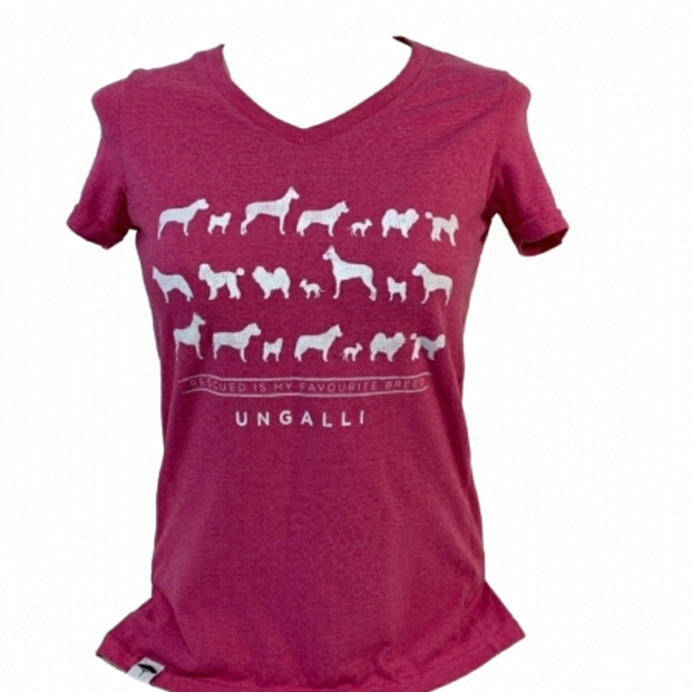 Ungalli Pink "Rescued Is My Favourite Breed" T-Shirt